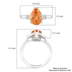 950 Platinum  AAAA  Imperial Topaz   White Diamond  VS Ring 3.50 ct,  Platinum Wt. 5.84 Gms  3.500  Ct.