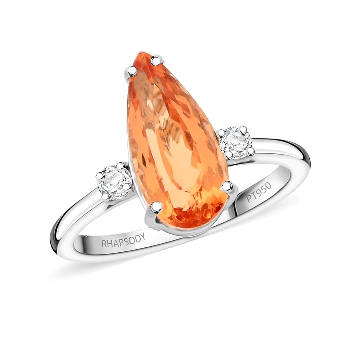 Appraised and Certified RHAPSODY 950 Platinum AAAA Imperial Topaz White Diamond VS Ring 5.4 Ct. 7840283 0