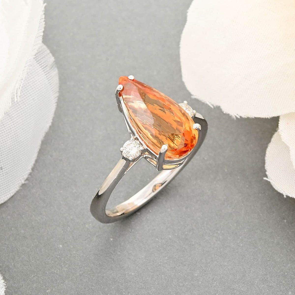 Appraised and Certified RHAPSODY 950 Platinum AAAA Imperial Topaz White Diamond VS Ring 5.4 Ct. 7840283 1