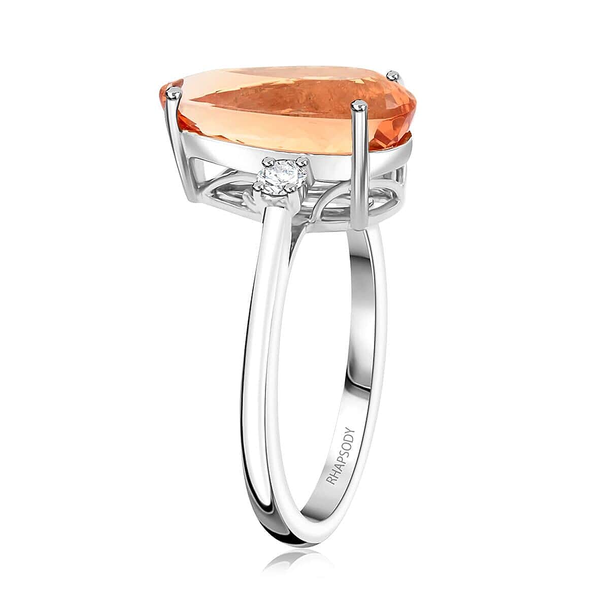 Appraised and Certified RHAPSODY 950 Platinum AAAA Imperial Topaz White Diamond VS Ring 5.4 Ct. 7840283 3