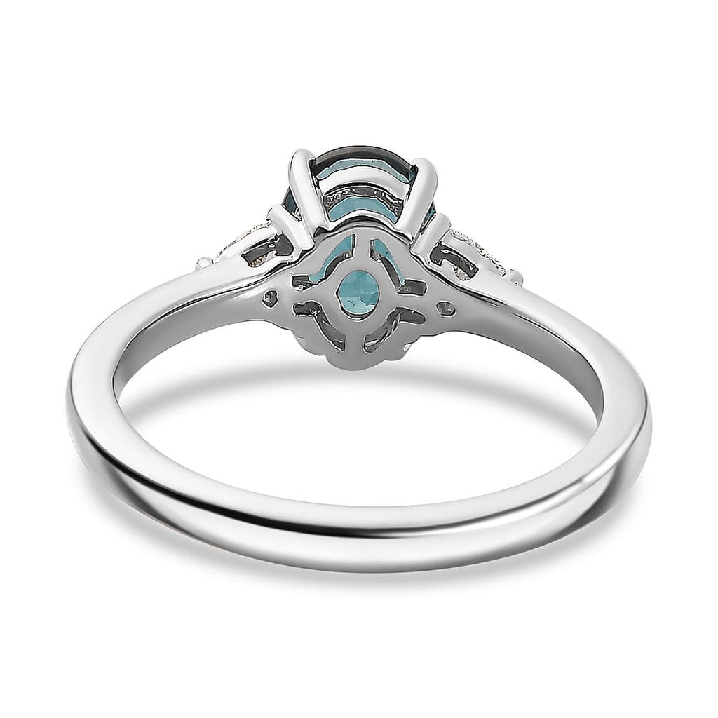 AAAA Mutuca Indicolite and Diamond (VS - EF) Solitaire Ring in 950 Platinum 1.19  Ct.