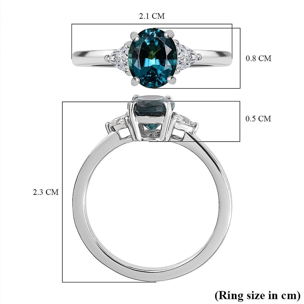 AAAA Mutuca Indicolite and Diamond (VS - EF) Solitaire Ring in 950 Platinum 1.19  Ct.