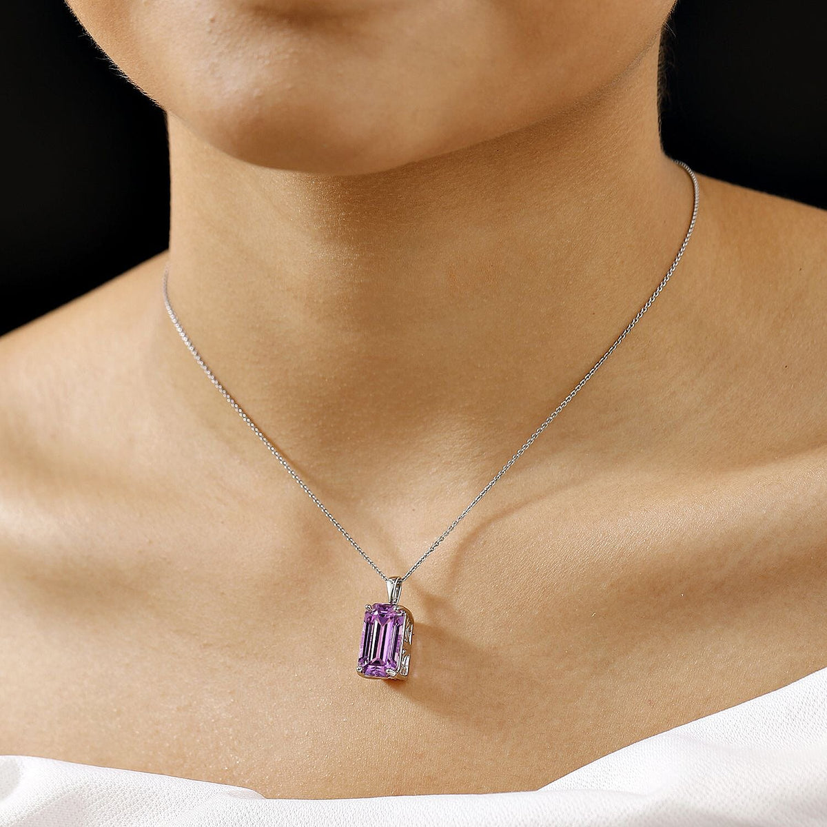 RHAPSODY - 950 Platinum AAAA Patroke Kunzite Solitaire Pendant 10.000 Ct, Platinum Wt. 3.60 Gms. 8025211 2