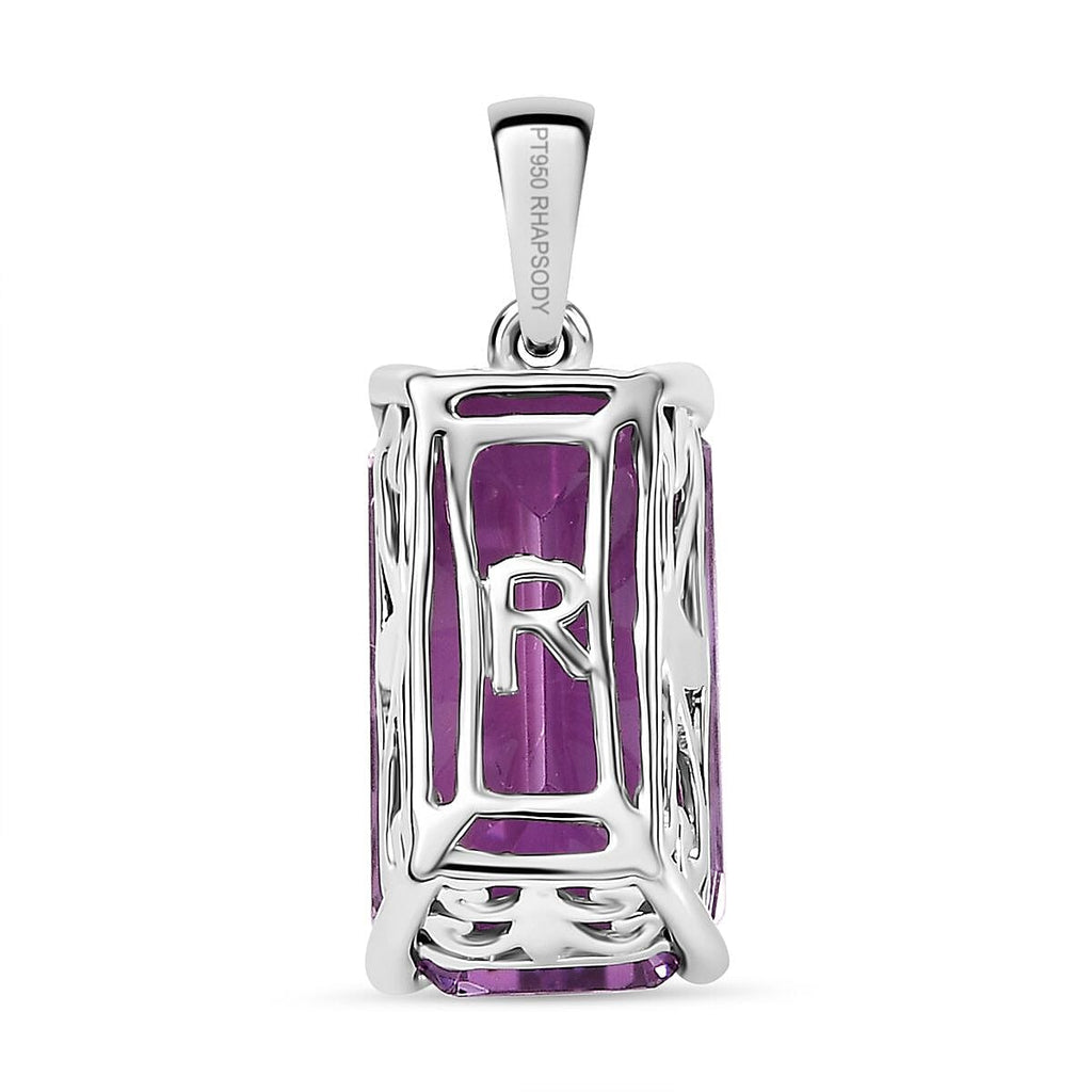 RHAPSODY - 950 Platinum AAAA Patroke Kunzite Solitaire Pendant 10.000 Ct, Platinum Wt. 3.60 Gms.