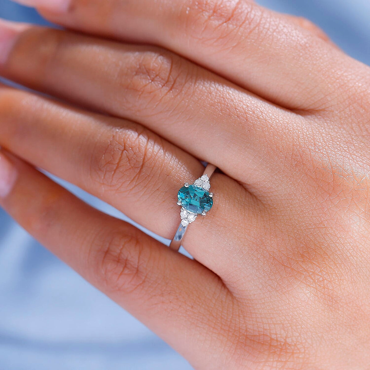 RHAPSODY 950 Platinum AAAA Lagoon Tourmaline and White Diamond (VS-E/F) Ring 1.19 Ct 7948687 3