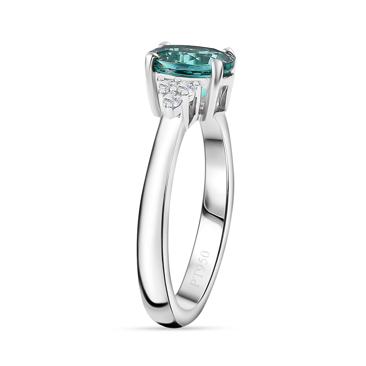 RHAPSODY 950 Platinum AAAA Lagoon Tourmaline and White Diamond (VS-E/F) Ring 1.19 Ct 7948687 4