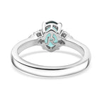 RHAPSODY 950 Platinum AAAA Lagoon Tourmaline & White Diamond (VS-E-F) Ring 1.19 Ct. Platinum Wt 5.13 Gms