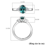 RHAPSODY 950 Platinum AAAA Lagoon Tourmaline & White Diamond (VS-E-F) Ring 1.19 Ct. Platinum Wt 5.13 Gms