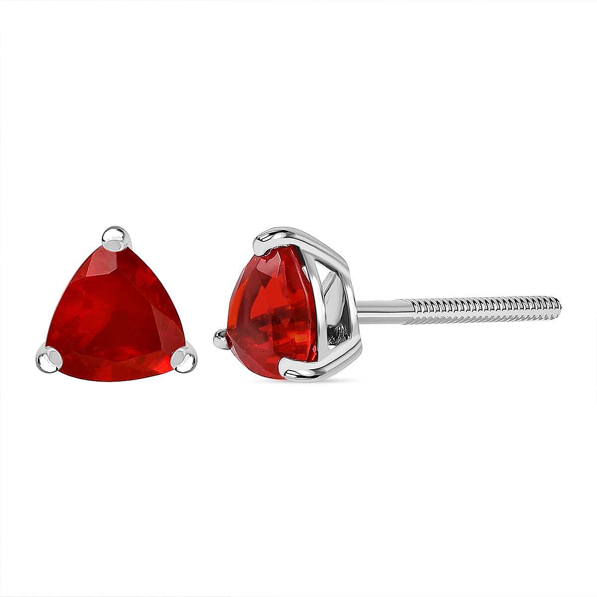 RHAPSODY 950 Platinum AAAA Mexican Cherry Fire Opal Stud Earrings 1.00 Ct 7573103 0