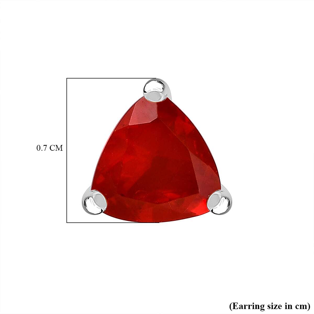 RHAPSODY 950 Platinum AAAA Mexican Cherry Fire Opal Stud Earrings 1.00 Ct 7573103 5
