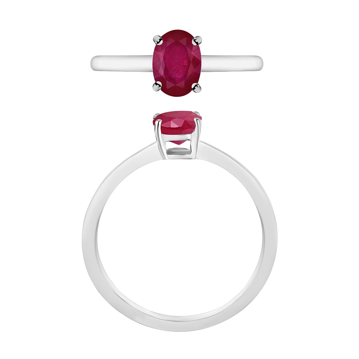 950 Platinum AAAMozambique Ruby Solitaire Ring in Platinum Wt. 5.5 grams, 1.10 Ct 8001941 3