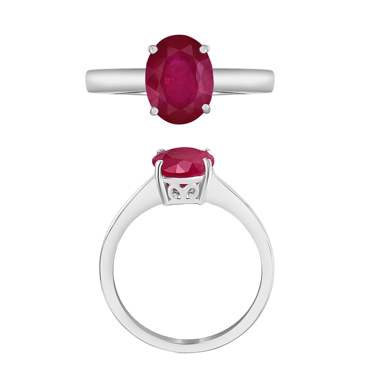 950 Platinum AAAMozambique Ruby Solitaire Ring in Platinum Wt. 5.5 grams, 2.60 Ct 8002281 3