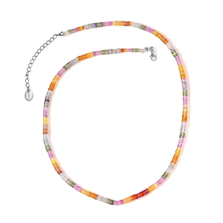 Appraised and Certified 950 Platinum AAAA Multi Sapphire Necklace (Size - 18) 63.23 Ct. 7669180 1