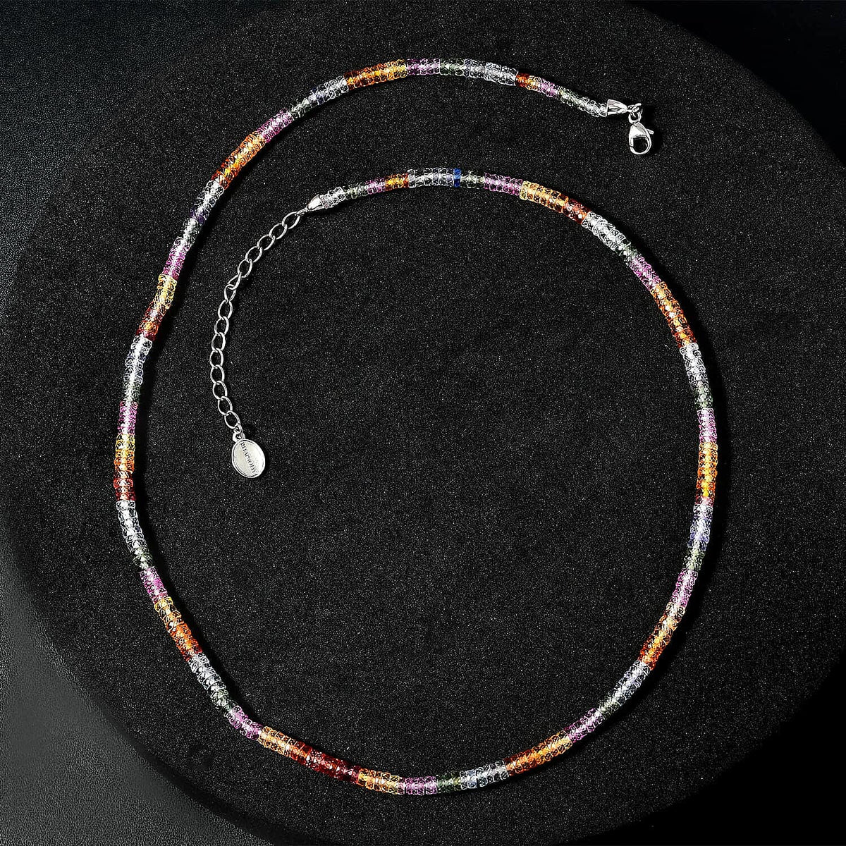 Appraised and Certified 950 Platinum AAAA Multi Sapphire Necklace (Size - 18) 63.23 Ct. 7669180 3