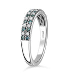 RHAPSODY 950 Platinum AAAA Paraiba Tourmaline, White Diamond (VS-E-F) Band Ring