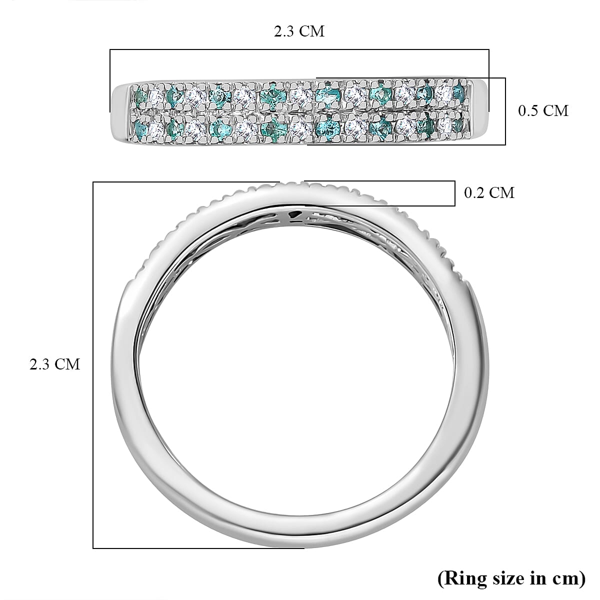 RHAPSODY 950 Platinum AAAA Paraiba Tourmaline, White Diamond (VS-E-F) Band Ring 7951735 5