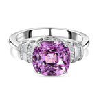 RHAPSODY- 950 Platinum AAAA Patroke Kunzite Diamond Ring 5.62 Ct, Platinum Wt. 5.95 GM