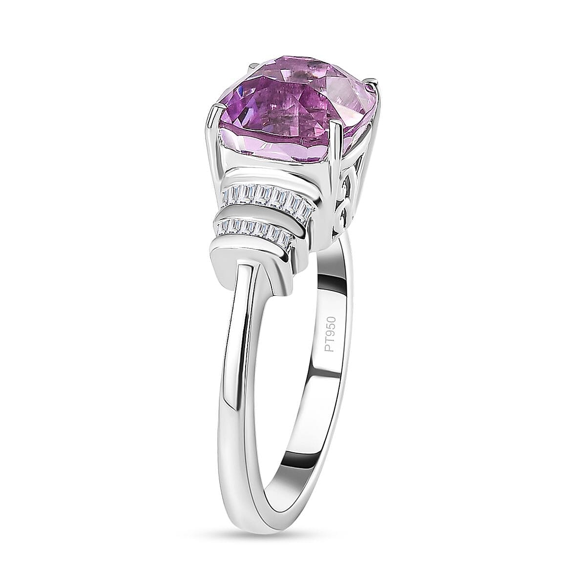 RHAPSODY- 950 Platinum AAAA Patroke Kunzite Diamond Ring 5.62 Ct, Platinum Wt. 5.95 GM 7670465 3