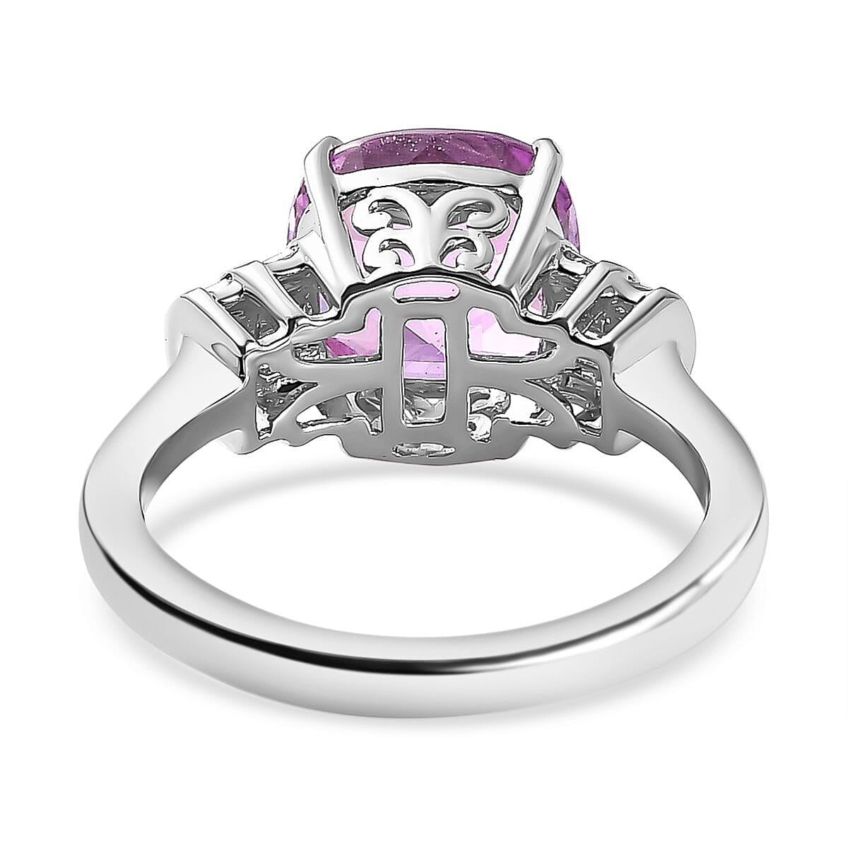 RHAPSODY- 950 Platinum AAAA Patroke Kunzite Diamond Ring 5.62 Ct, Platinum Wt. 5.95 GM 7670465 4