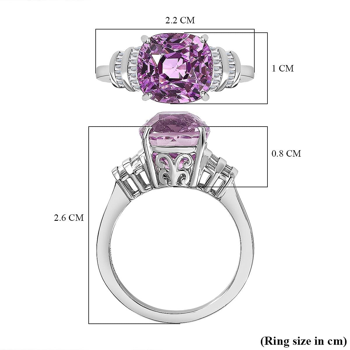 RHAPSODY- 950 Platinum AAAA Patroke Kunzite Diamond Ring 5.62 Ct, Platinum Wt. 5.95 GM 7670465 5
