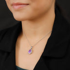 Superfind - 950 Platinum AAAA Patroke Kunzite White Diamond (VS-E-F) Pear Pendant 4.93 Ct.