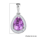 Superfind - 950 Platinum AAAA Patroke Kunzite White Diamond (VS-E-F) Pear Pendant 4.93 Ct.