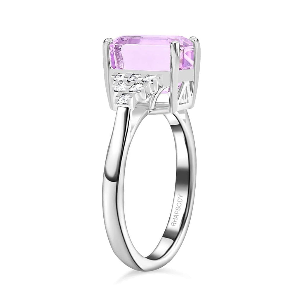 950 Platinum  AAAA  Patroke Kunzite   White Diamond  VS Ring 4.85 pc,  Platinum Wt. 6.6 Gms  4.850  Ct.
