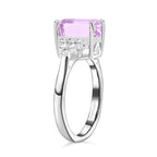 950 Platinum  AAAA  Patroke Kunzite   White Diamond  VS Ring 4.85 pc,  Platinum Wt. 6.6 Gms  4.850  Ct.