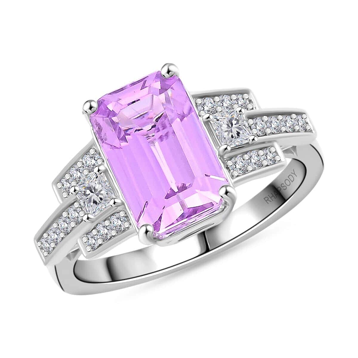 950 Platinum  AAAA  Patroke Kunzite   White Diamond  VS Ring 6.00 pc,  Platinum Wt. 7.87 Gms  6.000  Ct. 7953896 0