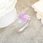 950 Platinum  AAAA  Patroke Kunzite   White Diamond  VS Ring 6.00 pc,  Platinum Wt. 7.87 Gms  6.000  Ct.
