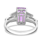 950 Platinum  AAAA  Patroke Kunzite   White Diamond  VS Ring 6.00 pc,  Platinum Wt. 7.87 Gms  6.000  Ct.