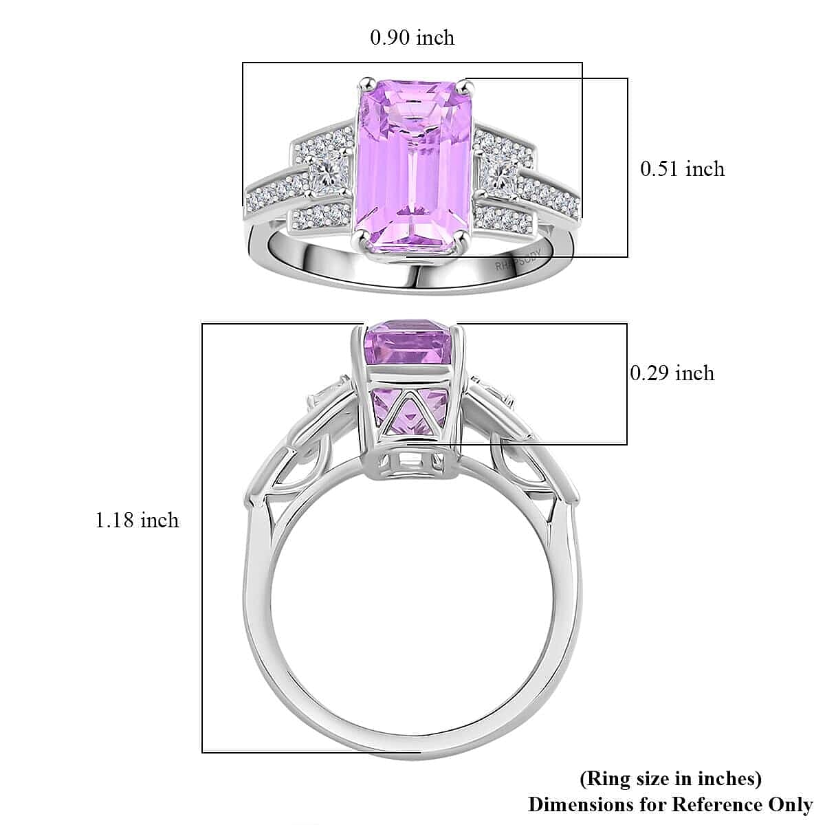 950 Platinum  AAAA  Patroke Kunzite   White Diamond  VS Ring 6.00 pc,  Platinum Wt. 7.87 Gms  6.000  Ct. 7953896 5