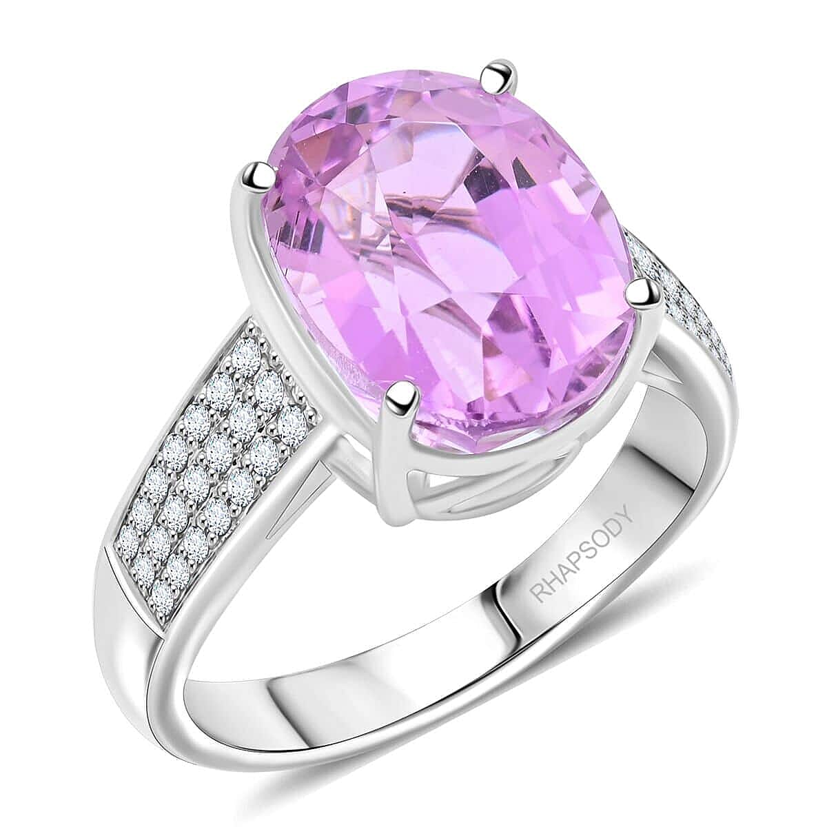 950 Platinum  AAAA  Patroke Kunzite   White Diamond  VS Ring 7.00 pc,  Platinum Wt. 8.27 Gms  7.000  Ct. 7953926 0