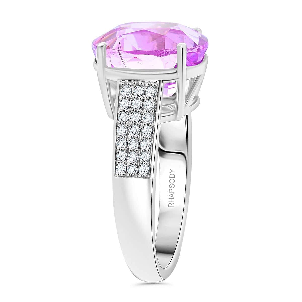 950 Platinum  AAAA  Patroke Kunzite   White Diamond  VS Ring 7.00 pc,  Platinum Wt. 8.27 Gms  7.000  Ct. 7953926 3