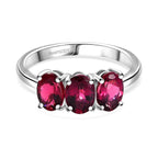 RARE FIND - RHAPSODY - 950 Platinum AAAA IBADAN Rubellite Trilogy Ring 2.45 Ct.