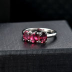 RARE FIND - RHAPSODY - 950 Platinum AAAA IBADAN Rubellite Trilogy Ring 2.45 Ct.