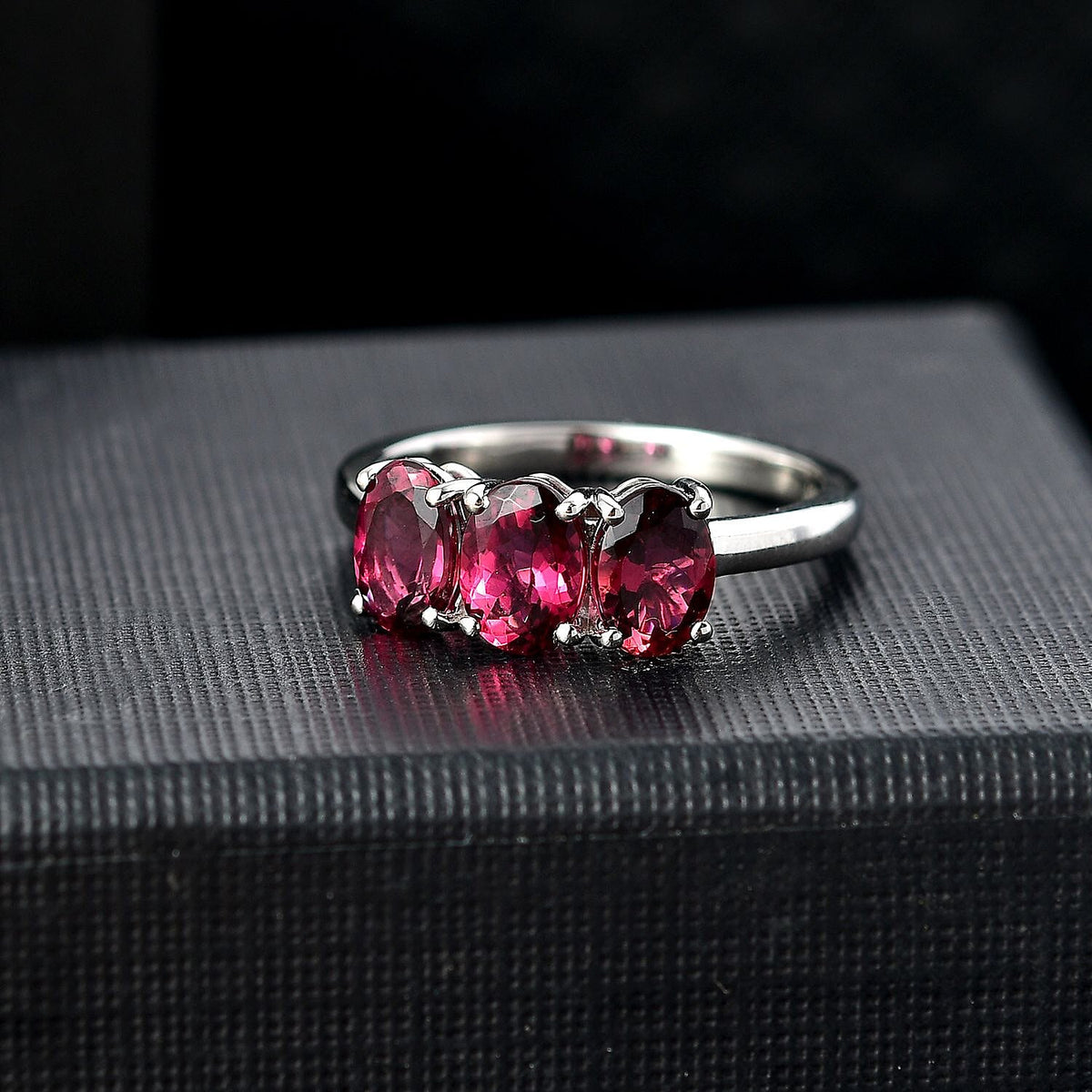 RHAPSODY - 950 Platinum AAAA IBADAN Rubellite Trilogy Ring 2.45 Cts. 7998188 2
