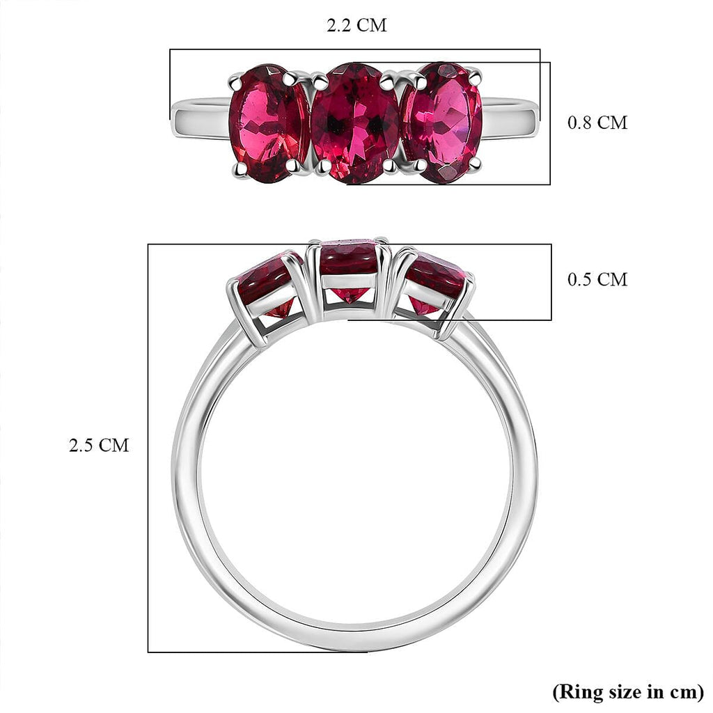 RARE FIND - RHAPSODY - 950 Platinum AAAA IBADAN Rubellite Trilogy Ring 2.45 Ct.