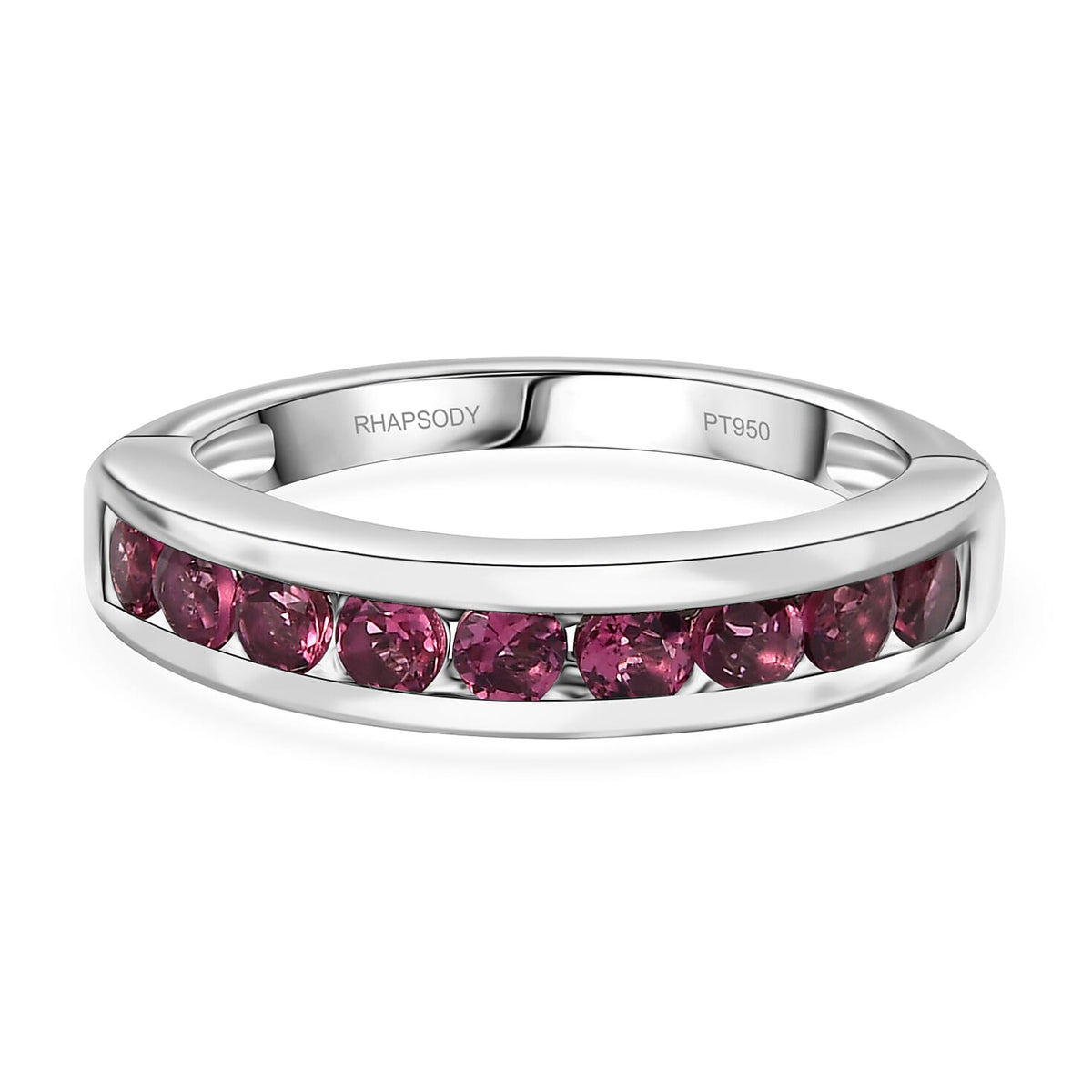 950 Platinum  AAAA  Rubellite  Band Ring 1.44 ct,  Platinum Wt. 7.3 Gms  1.440  Ct. 7997221 0