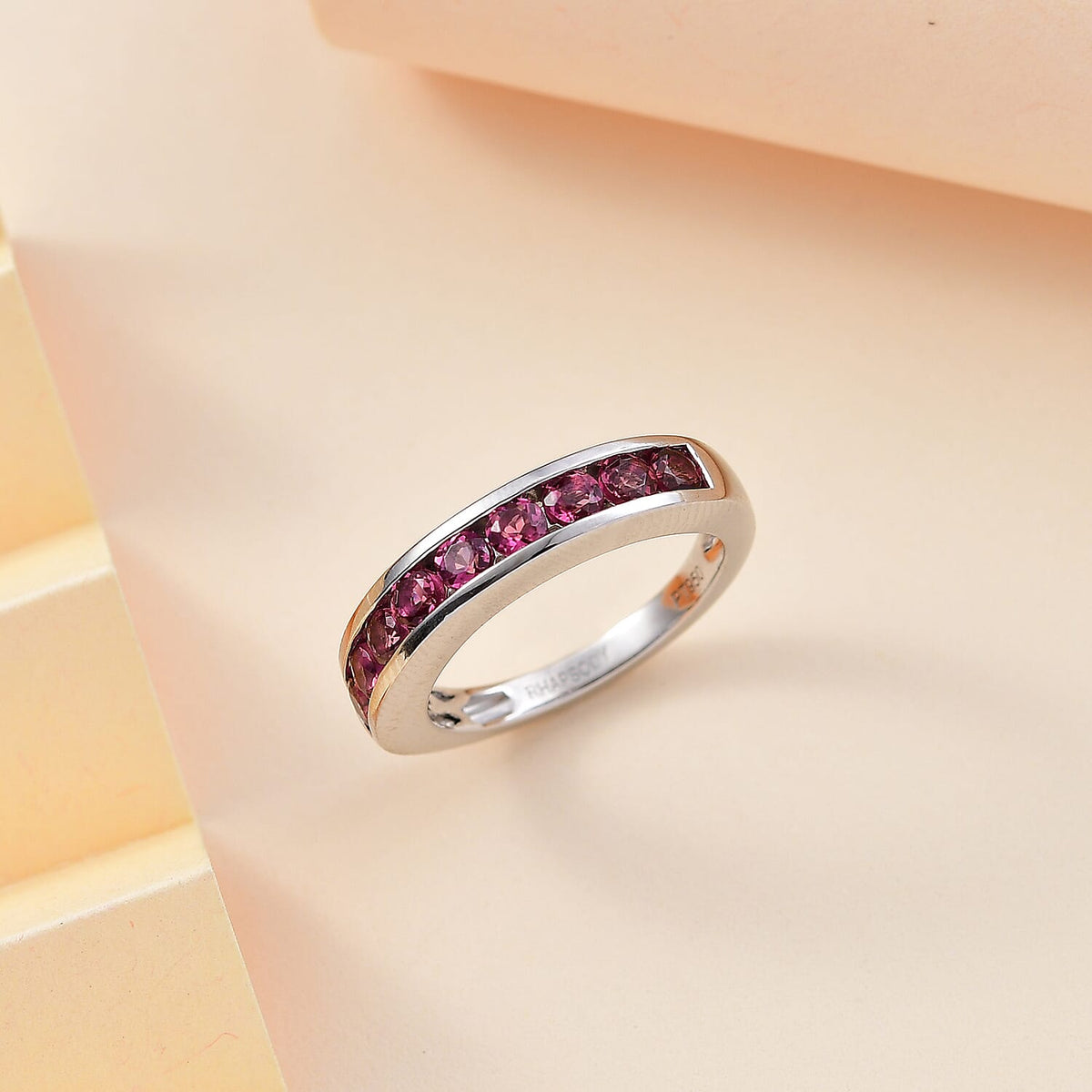 950 Platinum  AAAA  Rubellite  Band Ring 1.44 ct,  Platinum Wt. 7.3 Gms  1.440  Ct. 7997221 1