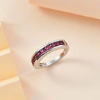 950 Platinum  AAAA  Rubellite  Band Ring 1.44 ct,  Platinum Wt. 7.3 Gms  1.440  Ct.