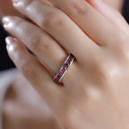 950 Platinum  AAAA  Rubellite  Band Ring 1.44 ct,  Platinum Wt. 7.3 Gms  1.440  Ct.