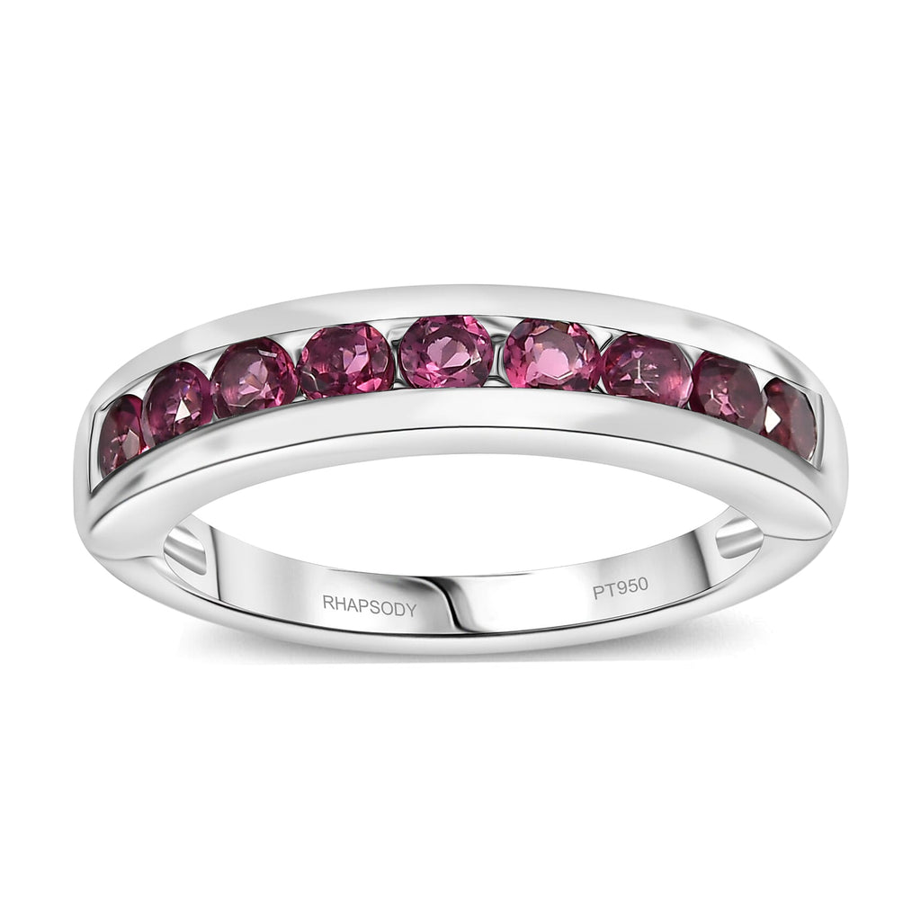 950 Platinum  AAAA  Rubellite  Band Ring 1.44 ct,  Platinum Wt. 7.3 Gms  1.440  Ct.