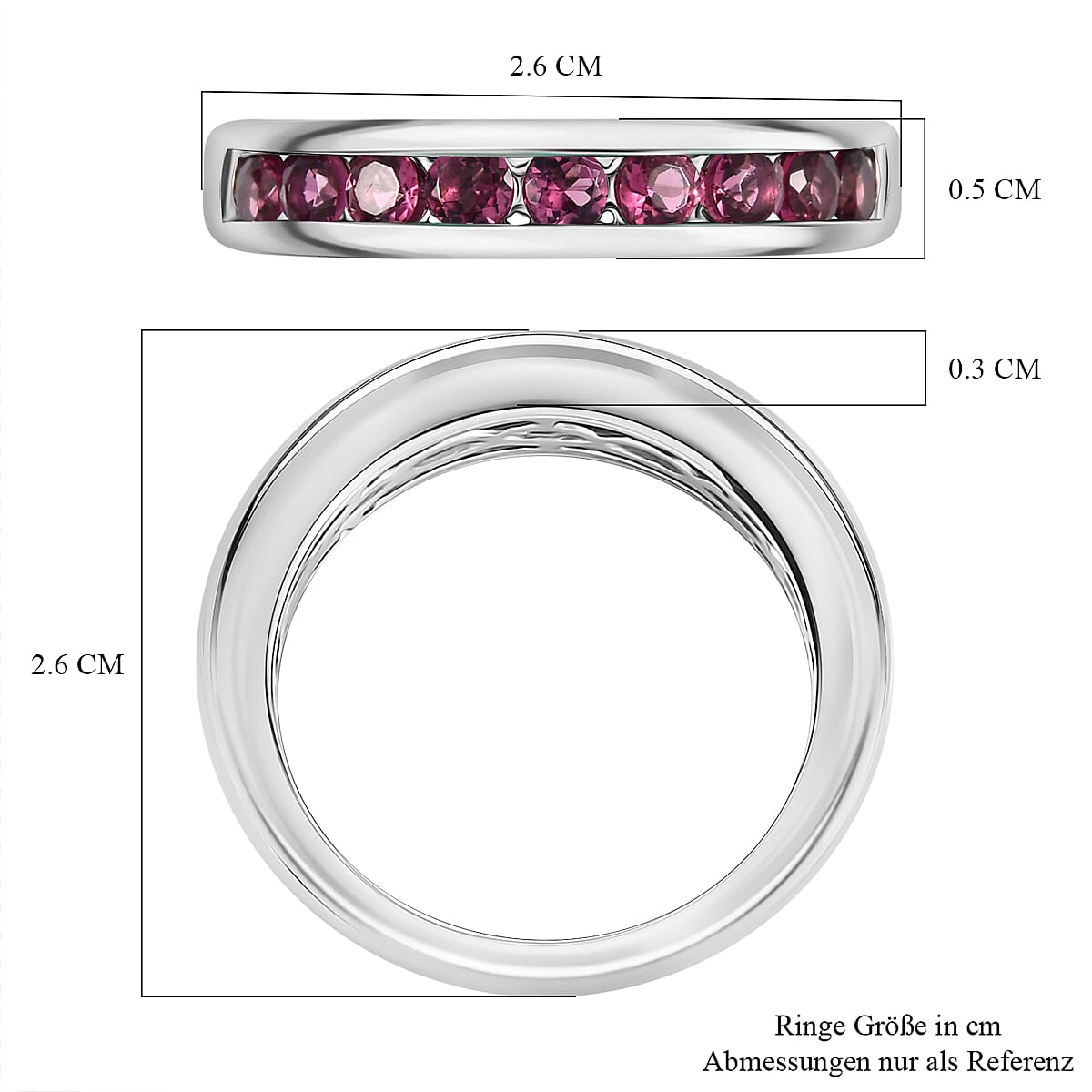 950 Platinum  AAAA  Rubellite  Band Ring 1.44 ct,  Platinum Wt. 7.3 Gms  1.440  Ct. 7997221 6