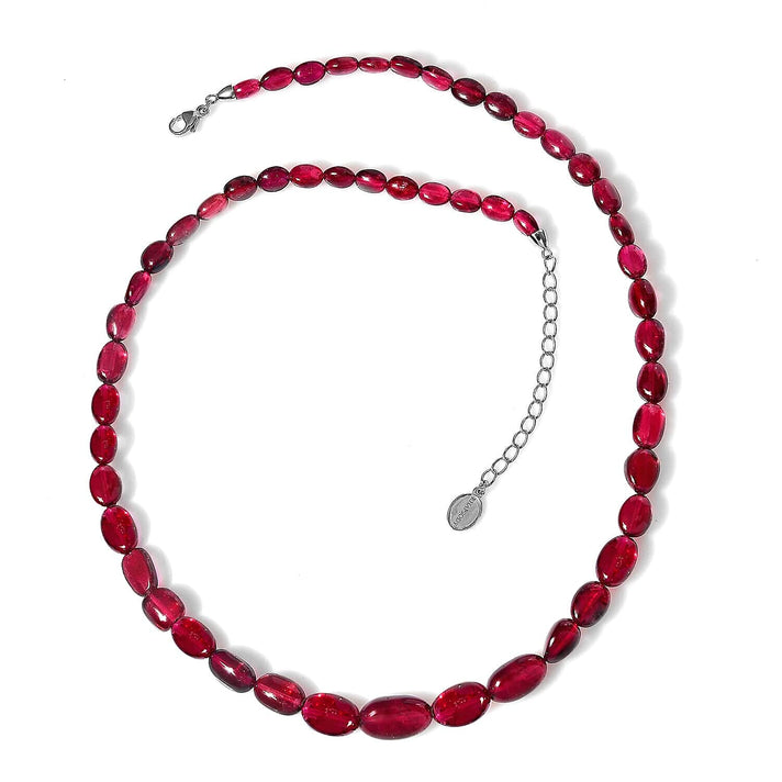 Certified &amp; Appraised 111.5 Ct. AAAA Rubellite Necklace (Size - 18) with Lobster Clasp in 950 Platinum 7669179 1