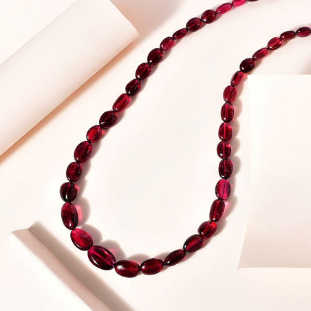 Certified &amp; Appraised 111.5 Ct. AAAA Rubellite Necklace (Size - 18) with Lobster Clasp in 950 Platinum 7669179 2