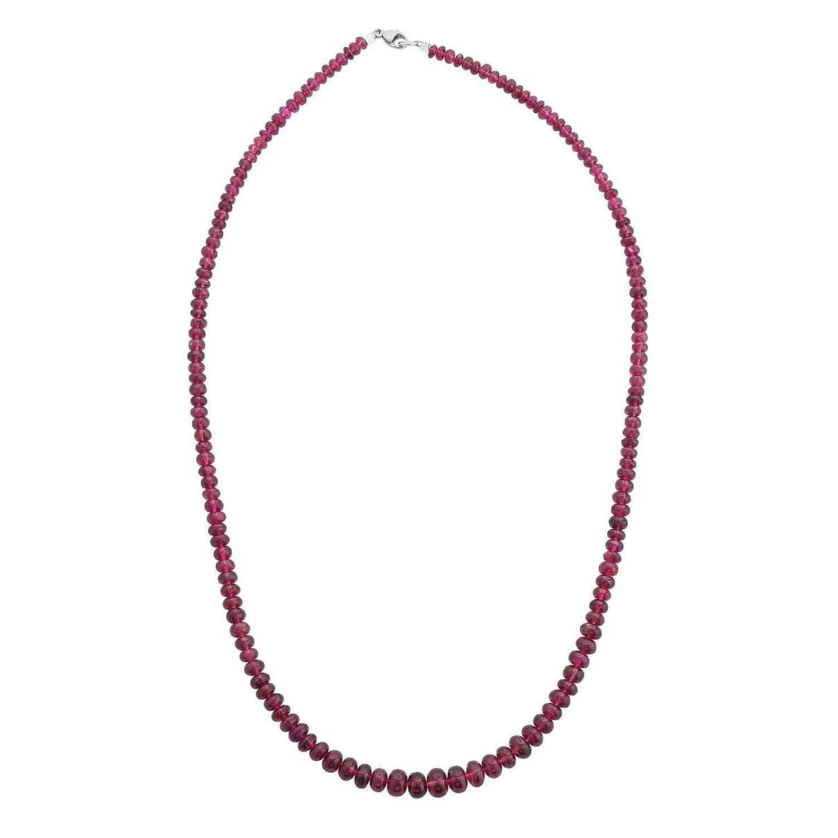 Certified &amp; Appraised RHAPSODY AAAA Rubellite Beads Necklace in 950 Platinum  (Size - 18 Inch) 75 Ct. 7631549 0