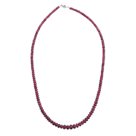 Certified &amp; Appraised RHAPSODY AAAA Rubellite Beads Necklace in 950 Platinum  (Size - 18 Inch) 75 Ct. 7631549 1