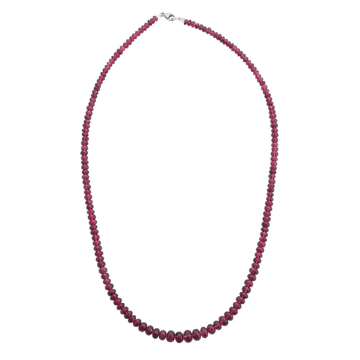 Certified &amp; Appraised RHAPSODY AAAA Rubellite Beads Necklace in 950 Platinum  (Size - 18 Inch) 75 Ct. 7631549 1