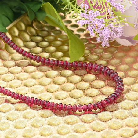 Certified &amp; Appraised RHAPSODY AAAA Rubellite Beads Necklace in 950 Platinum  (Size - 18 Inch) 75 Ct. 7631549 2